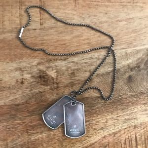 Gucci dog tag necklace